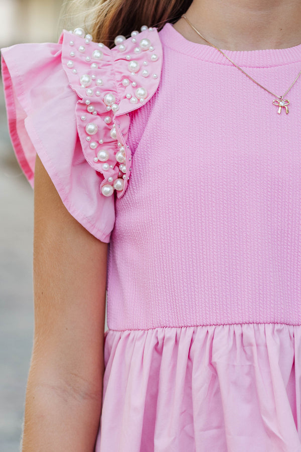 Girls: Perfectly Lovely Pink Embellished Dress