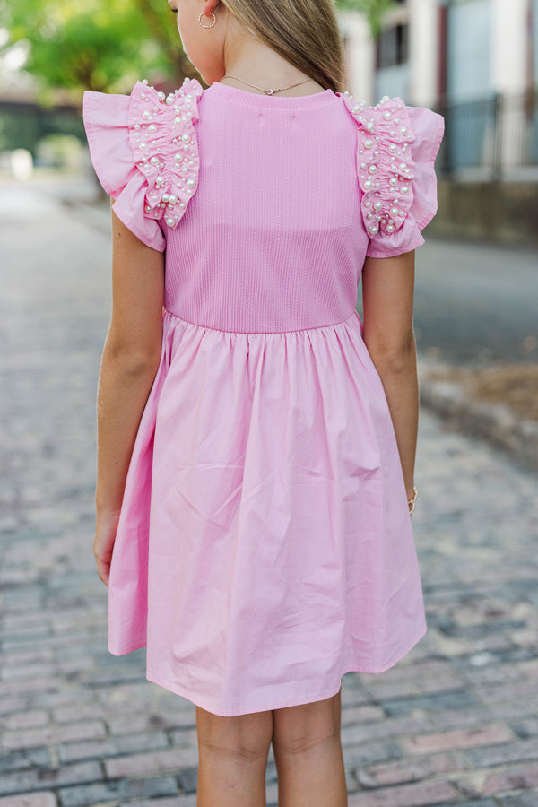 Girls: Perfectly Lovely Pink Embellished Dress