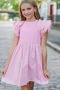 Girls: Perfectly Lovely Pink Embellished Dress