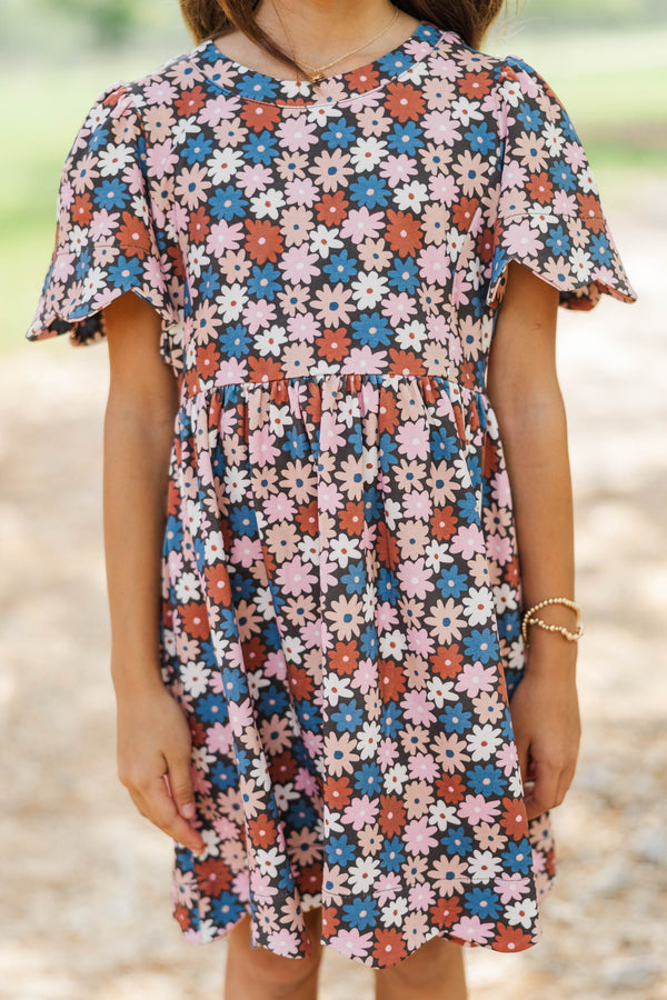 Girls: Time Goes By Pima Cotton Scalloped Dress