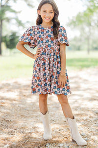Girls: Time Goes By Pima Cotton Scalloped Dress