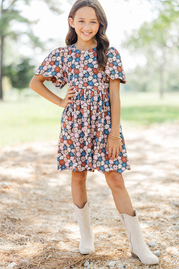 Girls: Time Goes By Pima Cotton Scalloped Dress