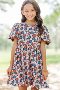 Girls: Time Goes By Pima Cotton Scalloped Dress