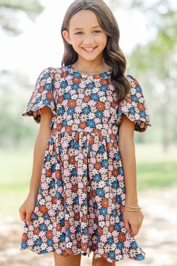 Girls: Time Goes By Pima Cotton Scalloped Dress