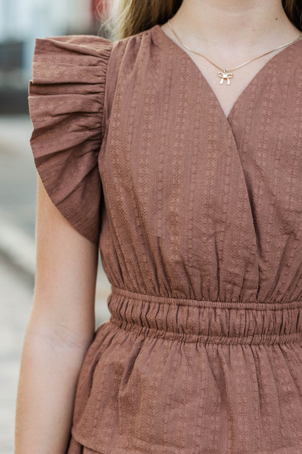 Girls: Find Yourself Brown Dress