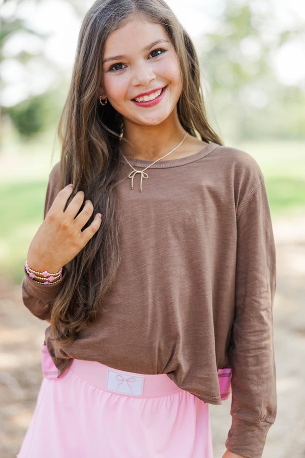 Girls: Most Adored Brown  L/S Top