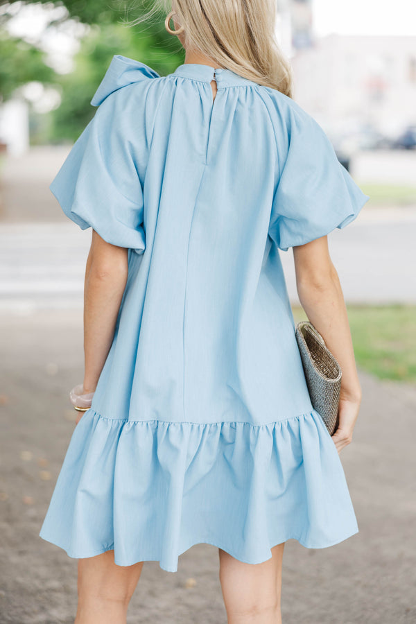 For The Record Light Blue Chambray Dress