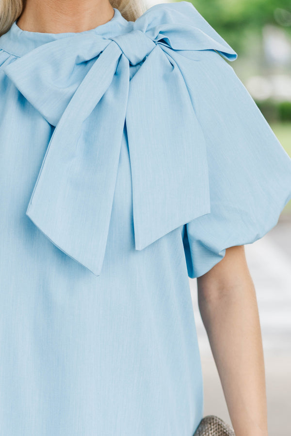 For The Record Light Blue Chambray Dress