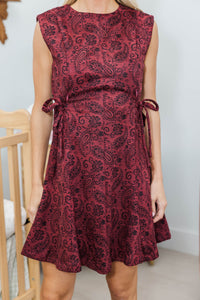 NURSING COLLECTION: Worth Saving Burgundy Suede Dress