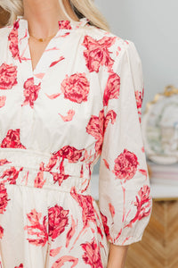 NURSING COLLECTION: It's All Alright Burgundy Floral Dress
