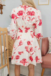 NURSING COLLECTION: It's All Alright Burgundy Floral Dress