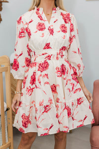 NURSING COLLECTION: It's All Alright Burgundy Floral Dress