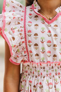 Girls: The Brinley Pink And Brown Medallion Dress