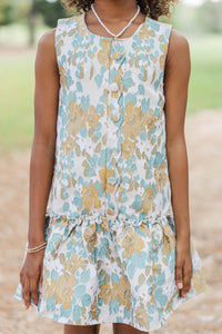 Girls: Signature Style Taupe Brocade Shift Dress