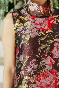 Best Days Are Here Burgundy Brocade Dress