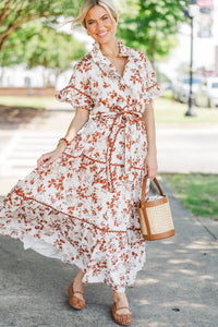 The Victorious Rust Eyelet Maxi Dress