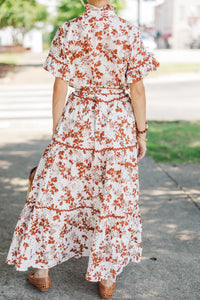 The Victorious Rust Eyelet Maxi Dress
