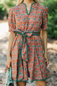 Classy Intentions Rust Medallion Dress