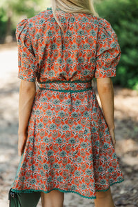 Classy Intentions Rust Medallion Dress