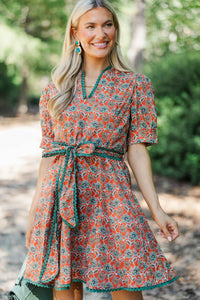 Classy Intentions Rust Medallion Dress