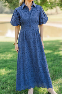 My Lucky Charm Navy Blue Midi Dress