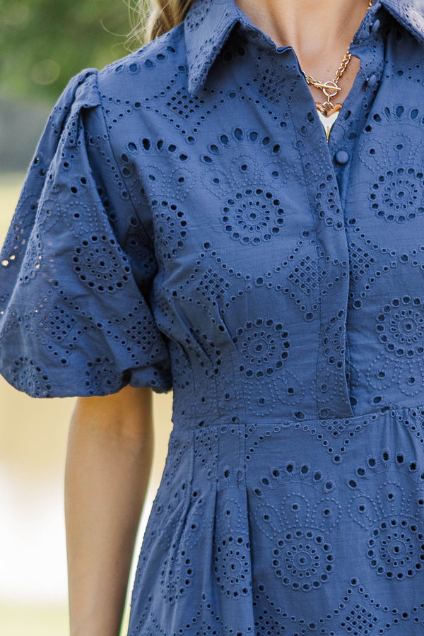 My Lucky Charm Navy Blue Midi Dress