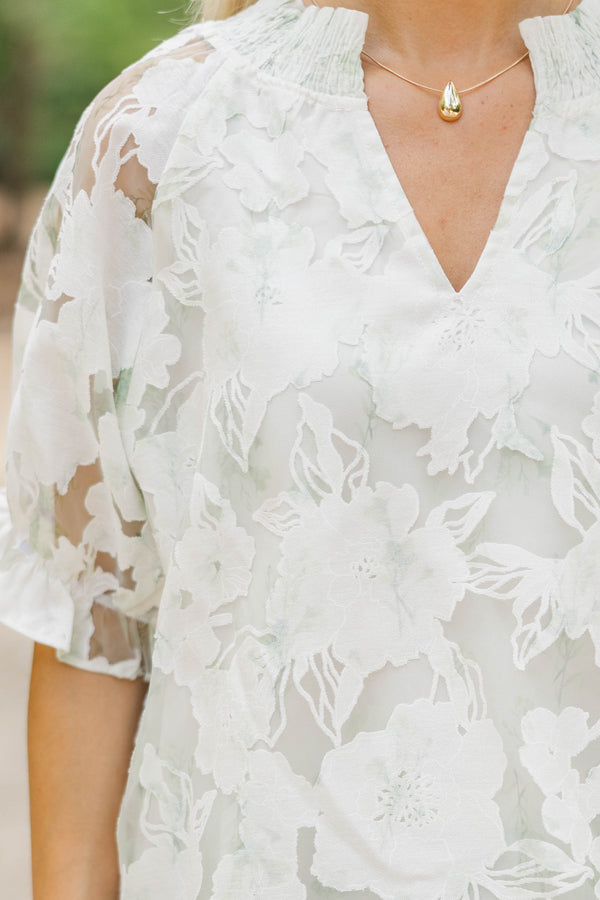 Love Always Green Floral Blouse