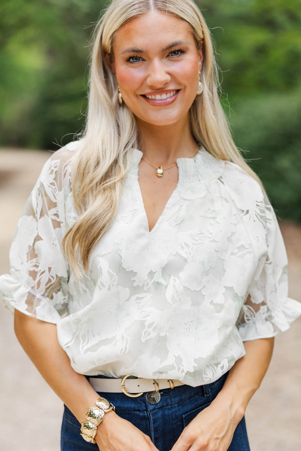Love Always Green Floral Blouse