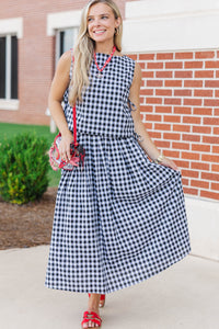 Where Joy Lives Black Gingham Boat Neck Tank