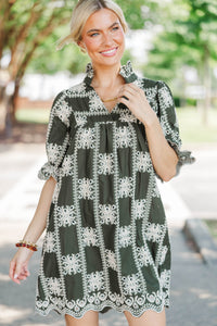 Between Then And Now Green Eyelet Dress