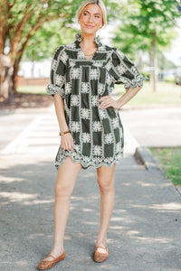 Between Then And Now Green Eyelet Dress