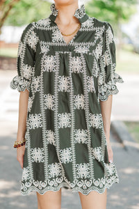 Between Then And Now Green Eyelet Dress