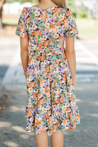 Girls: All True Brown Floral Tiered Dress