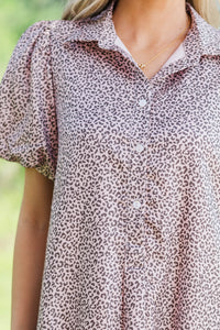 Sweet Statement Blush Leopard Print Dress