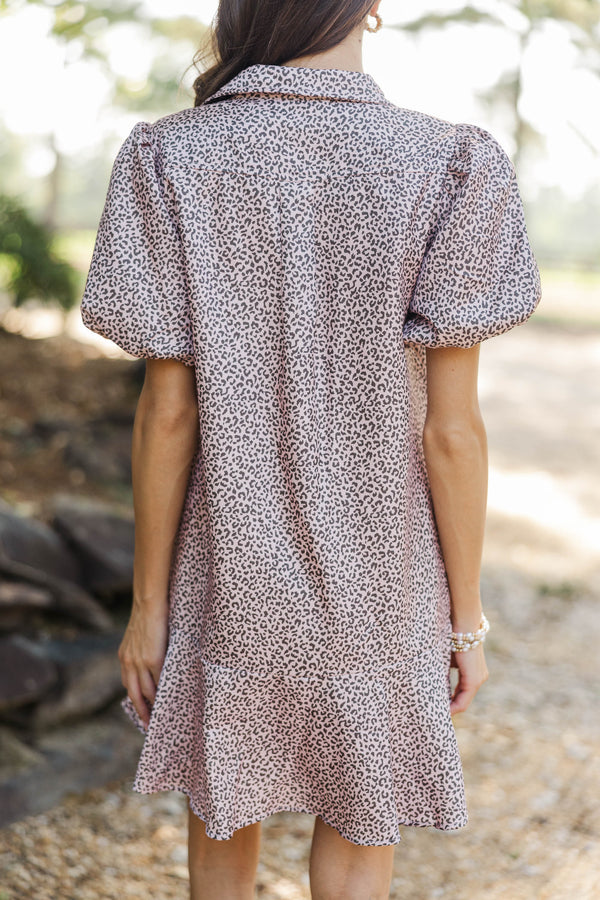 Sweet Statement Blush Leopard Print Dress