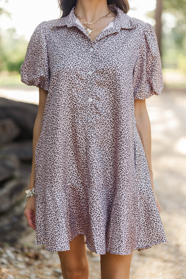 Sweet Statement Blush Leopard Print Dress