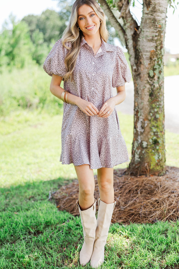 Sweet Statement Blush Leopard Print Dress