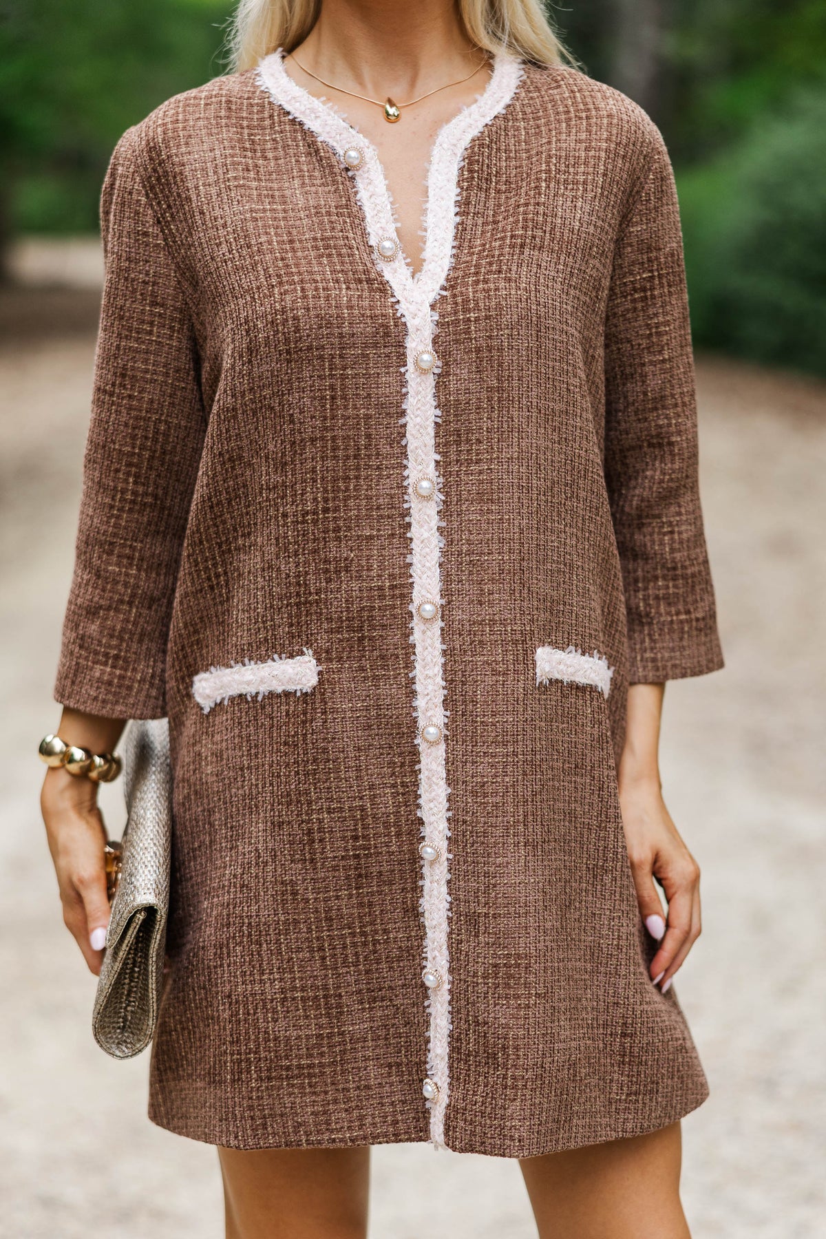Speak Up Brown Tweed Dress – Shop the Mint