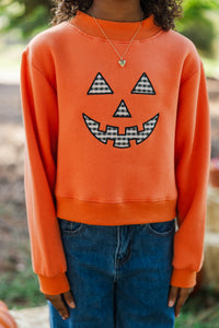 Girls: Pumpkin Patch Plans Orange Sweatshirt