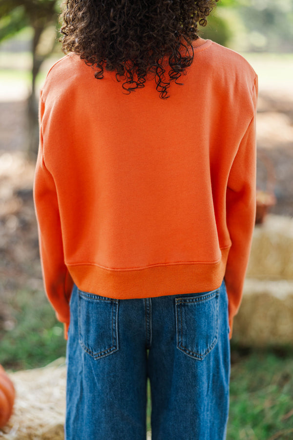 Girls: Pumpkin Patch Plans Orange Sweatshirt