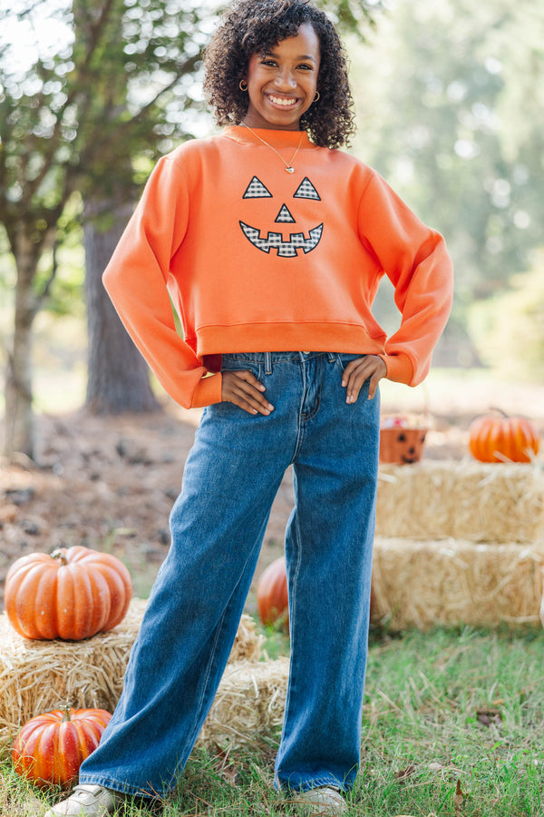 Girls: Pumpkin Patch Plans Orange Sweatshirt
