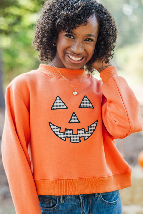 Girls: Pumpkin Patch Plans Orange Sweatshirt