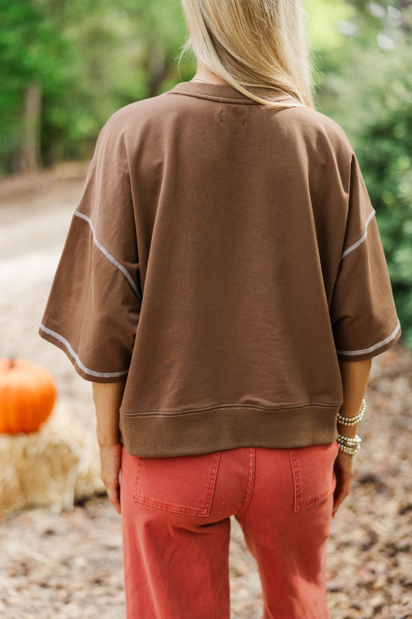 This Is Halloween Brown Trick or Treat Embroidered Tee