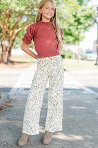 Girls: Style Starter Rust Ruffle Sweater