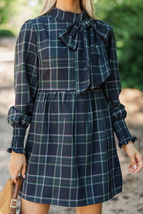 Long Way Home Emerald Plaid Dress
