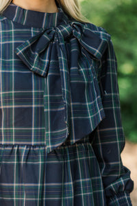 Long Way Home Emerald Plaid Dress