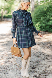Long Way Home Emerald Plaid Dress