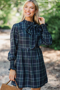 Long Way Home Emerald Plaid Dress