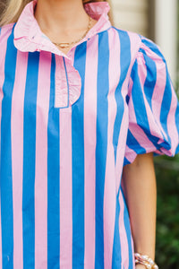Sugar & Sunshine Pink Striped Babydoll Dress