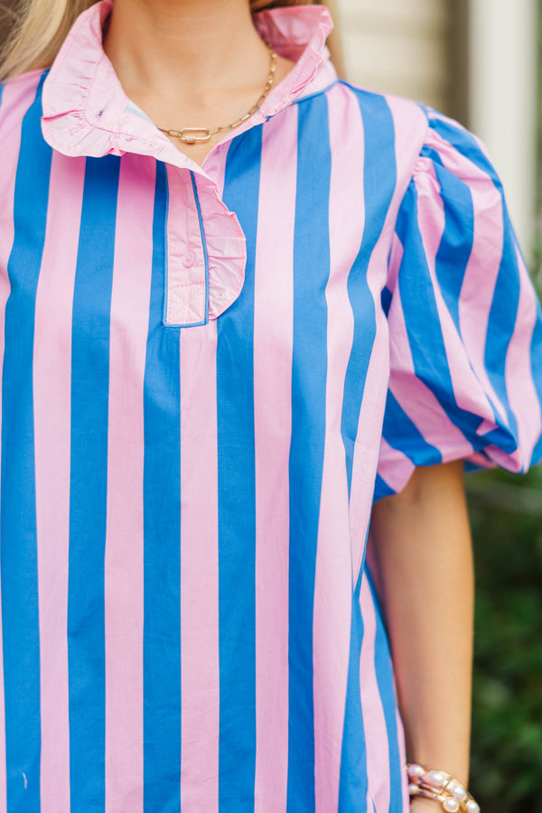 Sugar & Sunshine Pink Striped Babydoll Dress